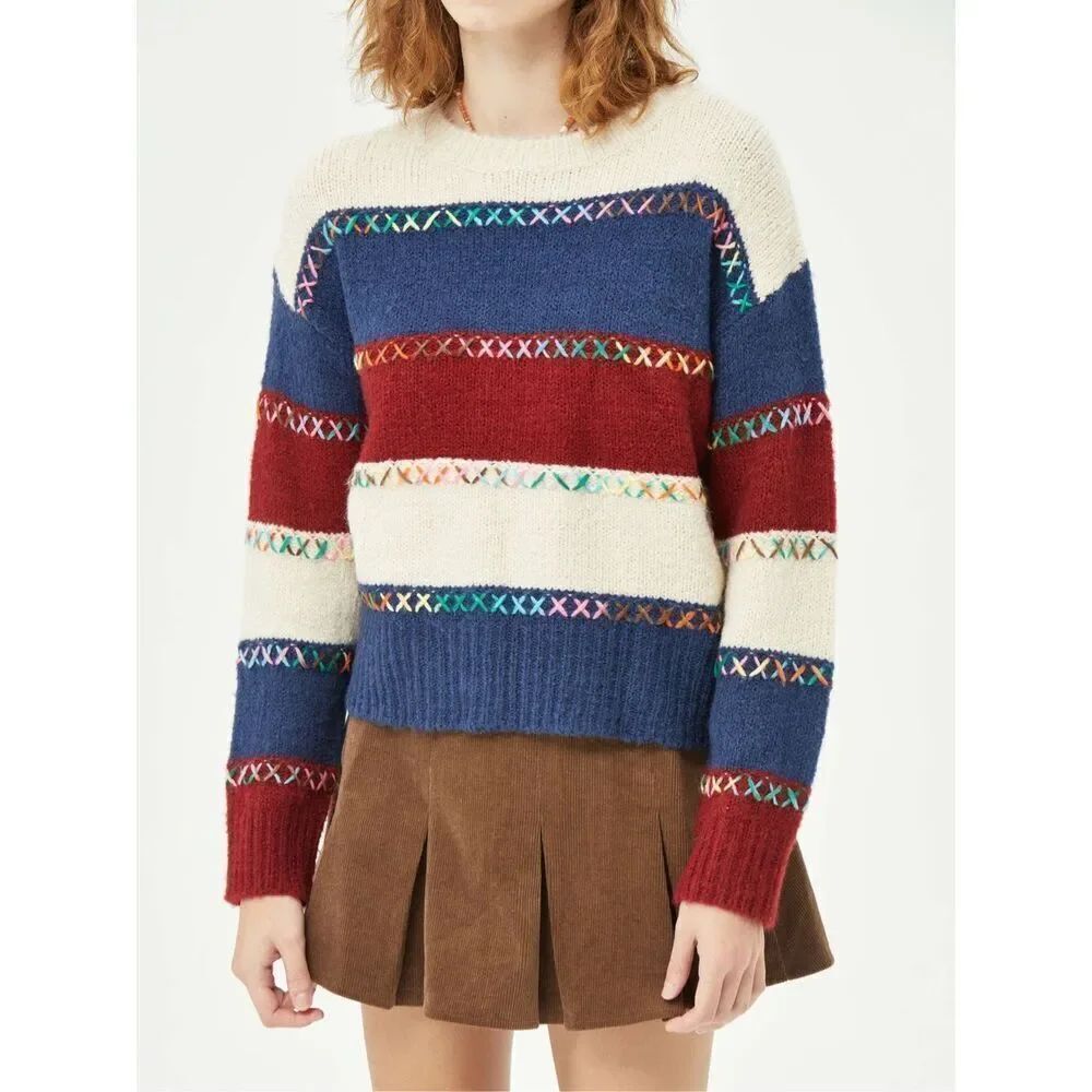 ✨CIDER MULTICOLOR PATCHY SZ SMALL SWEATER✨